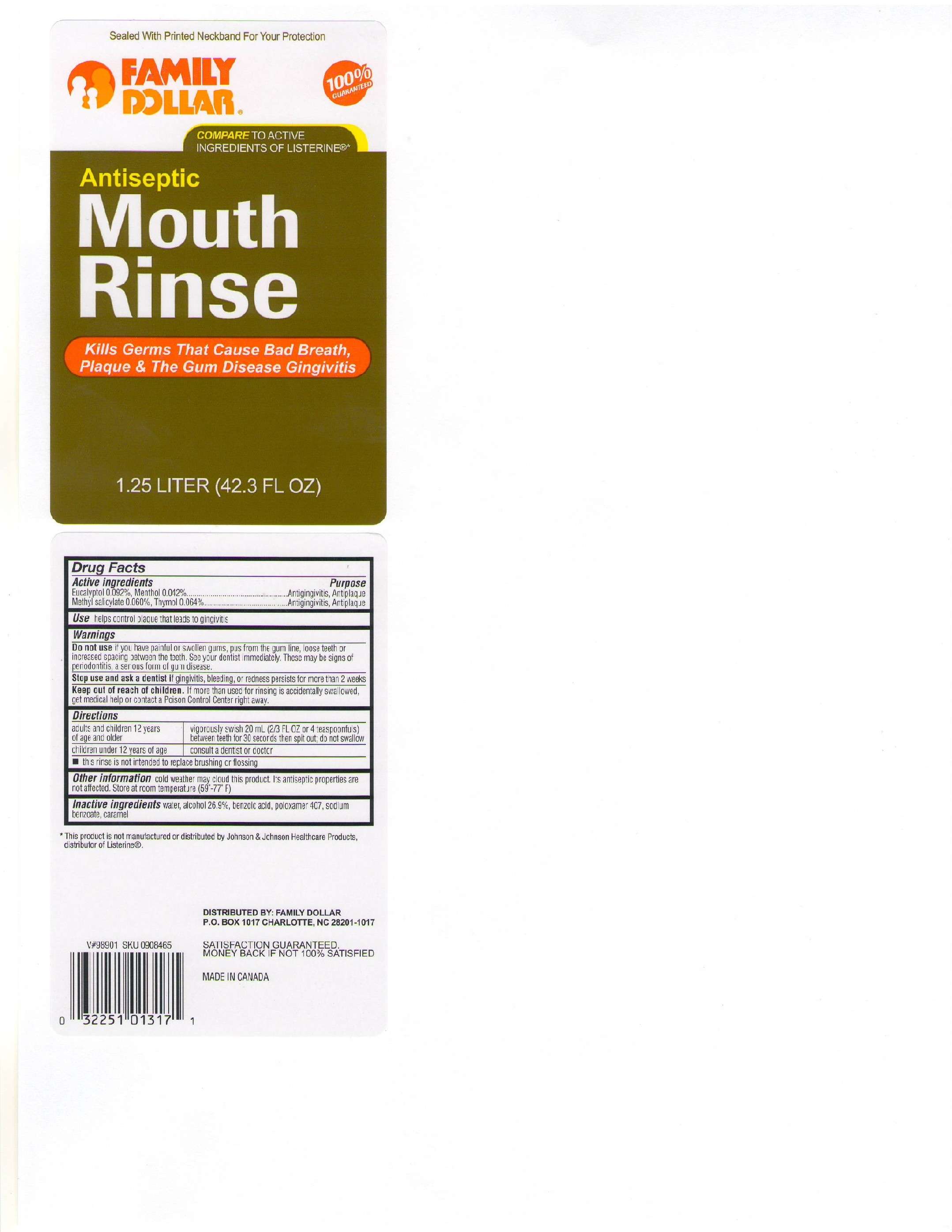 Family Dollar Antiseptic Mouth Rinse